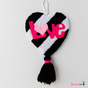 Handmade heart-shaped wall hanging