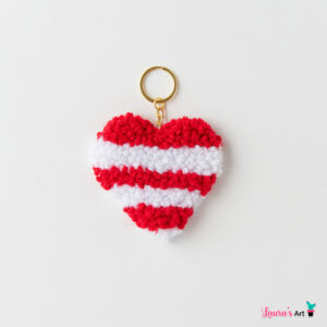 Handmade Punch Needle heart-shaped Key Chain