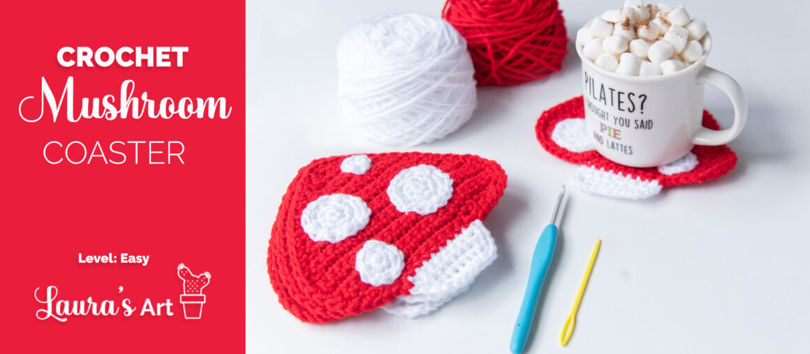 Crochet Mushroom Coaster