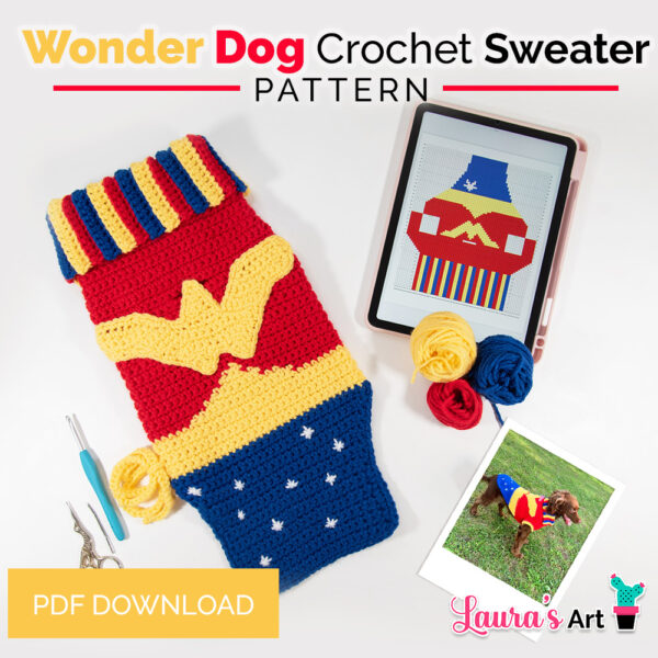 Wonder Dog Crochet Sweater - Crochet Pattern