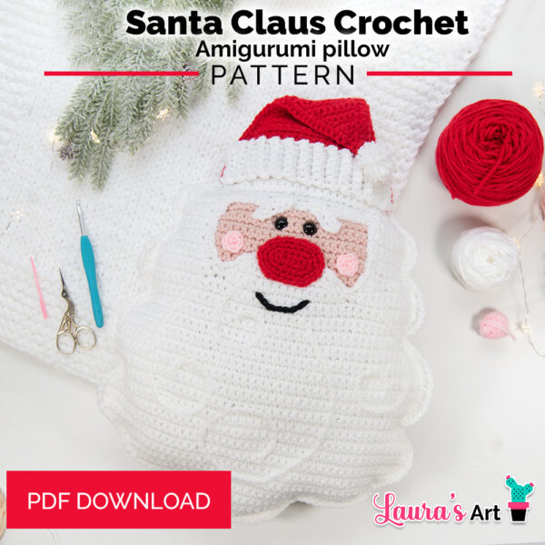 Santa Claus Crochet Amigurumi Pillow Pattern