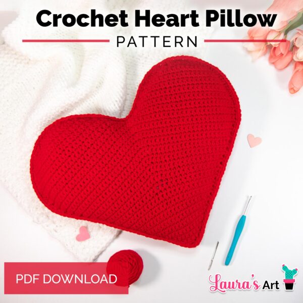 Crochet Heart Pillow - Crochet Pattern