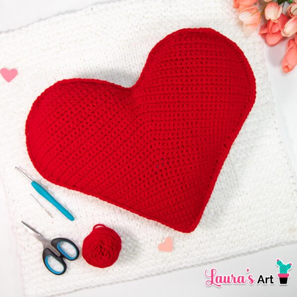 Crochet Heart Pillow - Crochet Pattern