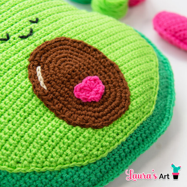 Almohada de Aguacate a Crochet - Patrón paso a paso