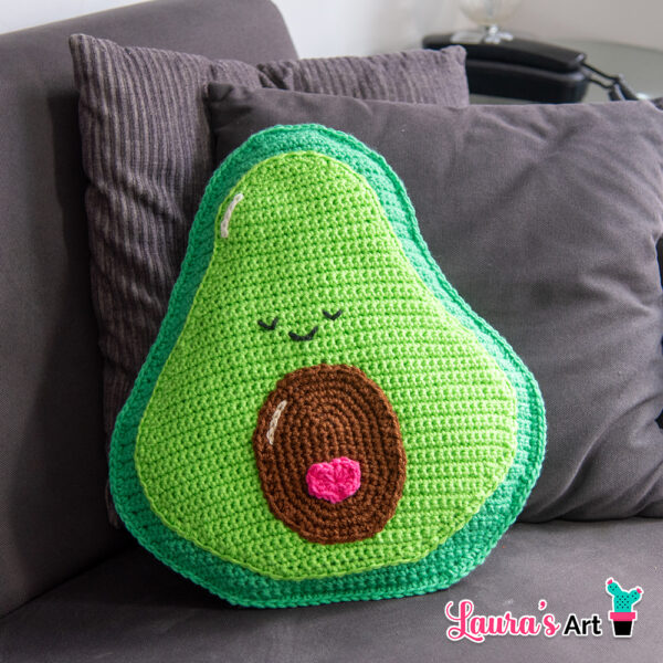 Almohada de Aguacate a Crochet - Patrón paso a paso