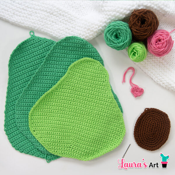 Almohada de Aguacate a Crochet - Patrón paso a paso