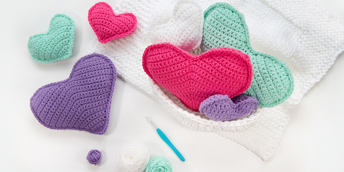 Handmade Punch Needle heart-shaped Key Chain