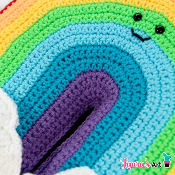 Almohada de Arcoiris a crochet - Rainbow Crochet Pillow Pattern