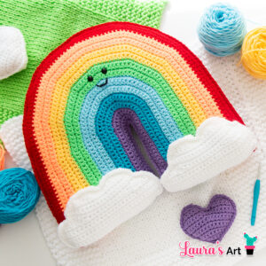 Almohada de Arcoiris a Crochet - Tutorial en Español e Inglés