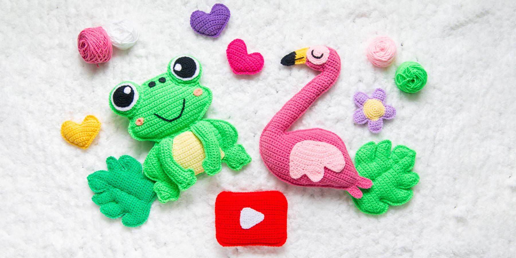 Handmade Punch Needle heart-shaped Key Chain