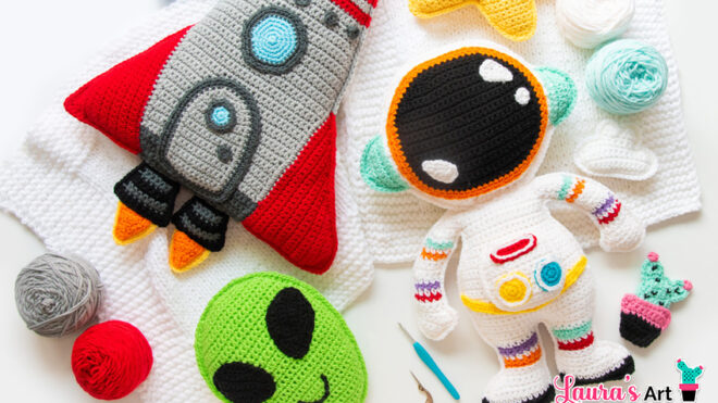 Teje tus propias almohadas espaciales a crochet 🚀✨
