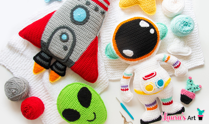 Teje tus propias almohadas espaciales a crochet 🚀✨