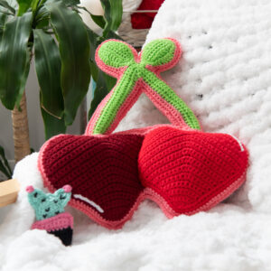 Cerezas corazon a crochet - Amigurumi XL