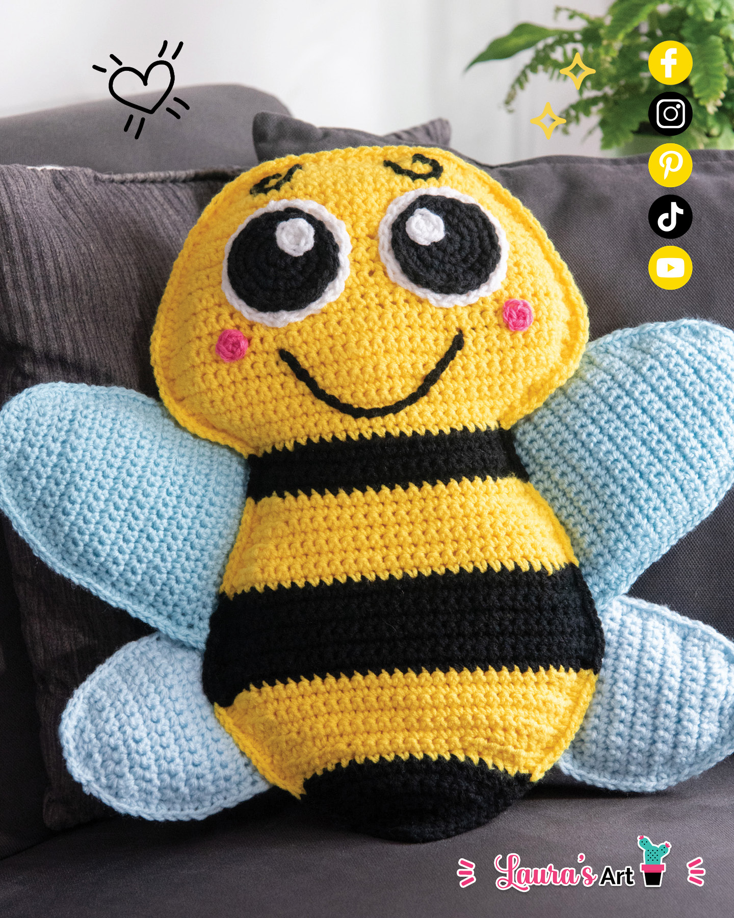 Amigurumi XL de Abeja a Crochet - Patron a crochet