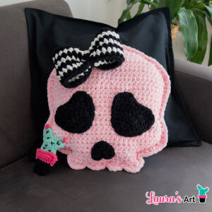 Almohada de Calavera a crochet