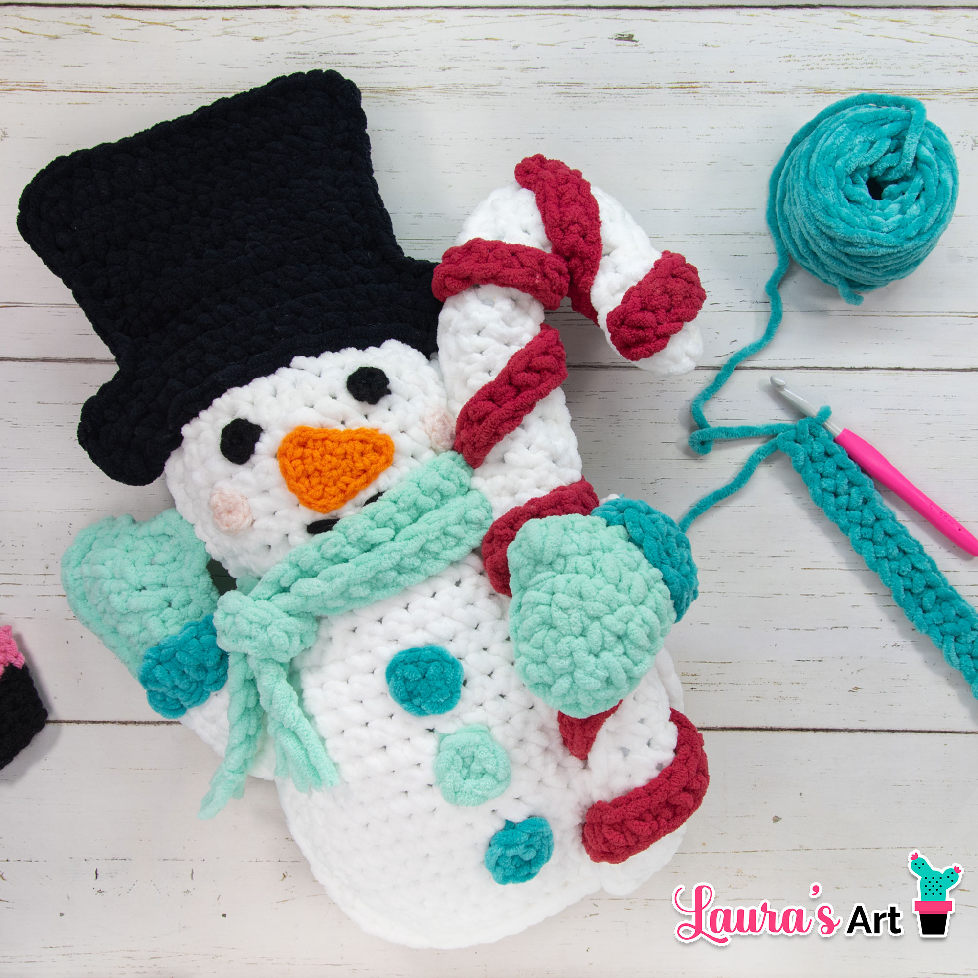 Muñeco de Nieve a Crochet - Patrón a Crochet