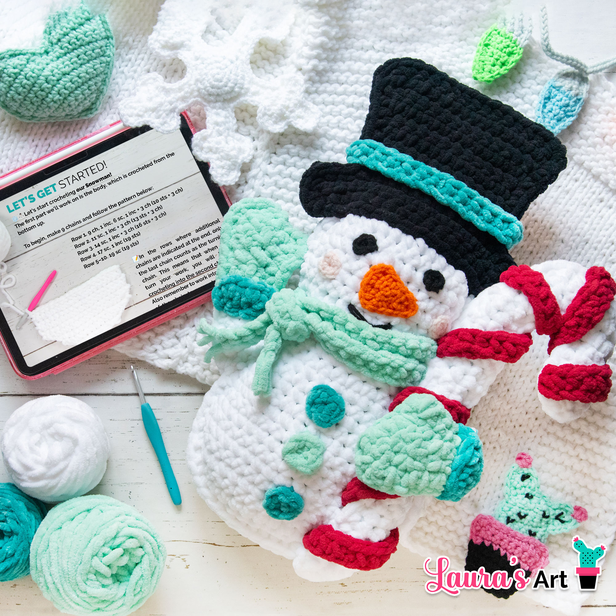 Muñeco de Nieve a Crochet - Patrón a Crochet