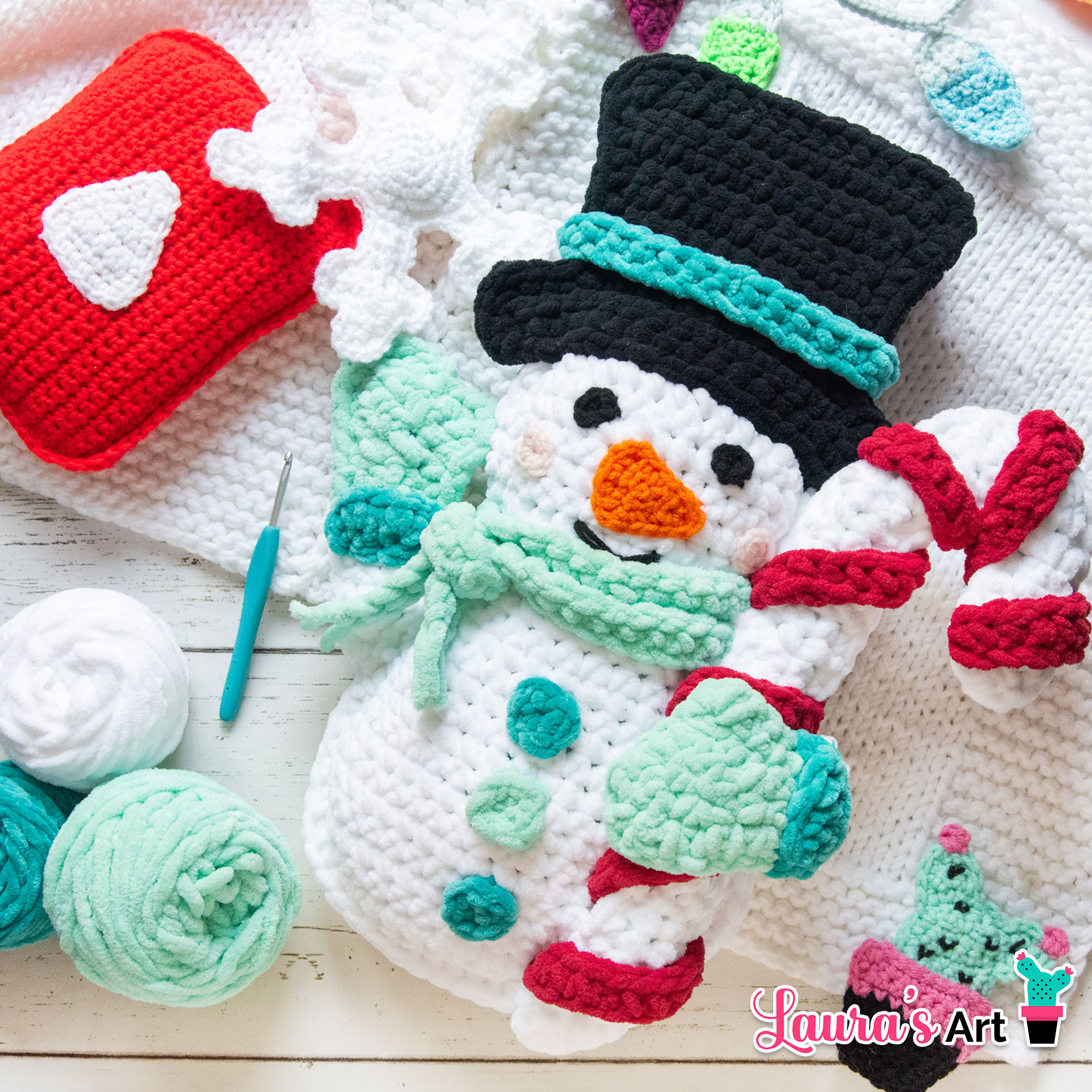 Muñeco de Nieve a Crochet - Patrón a Crochet