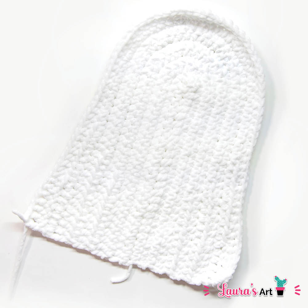 Crochet Ghost with heart-shaped sunglasses