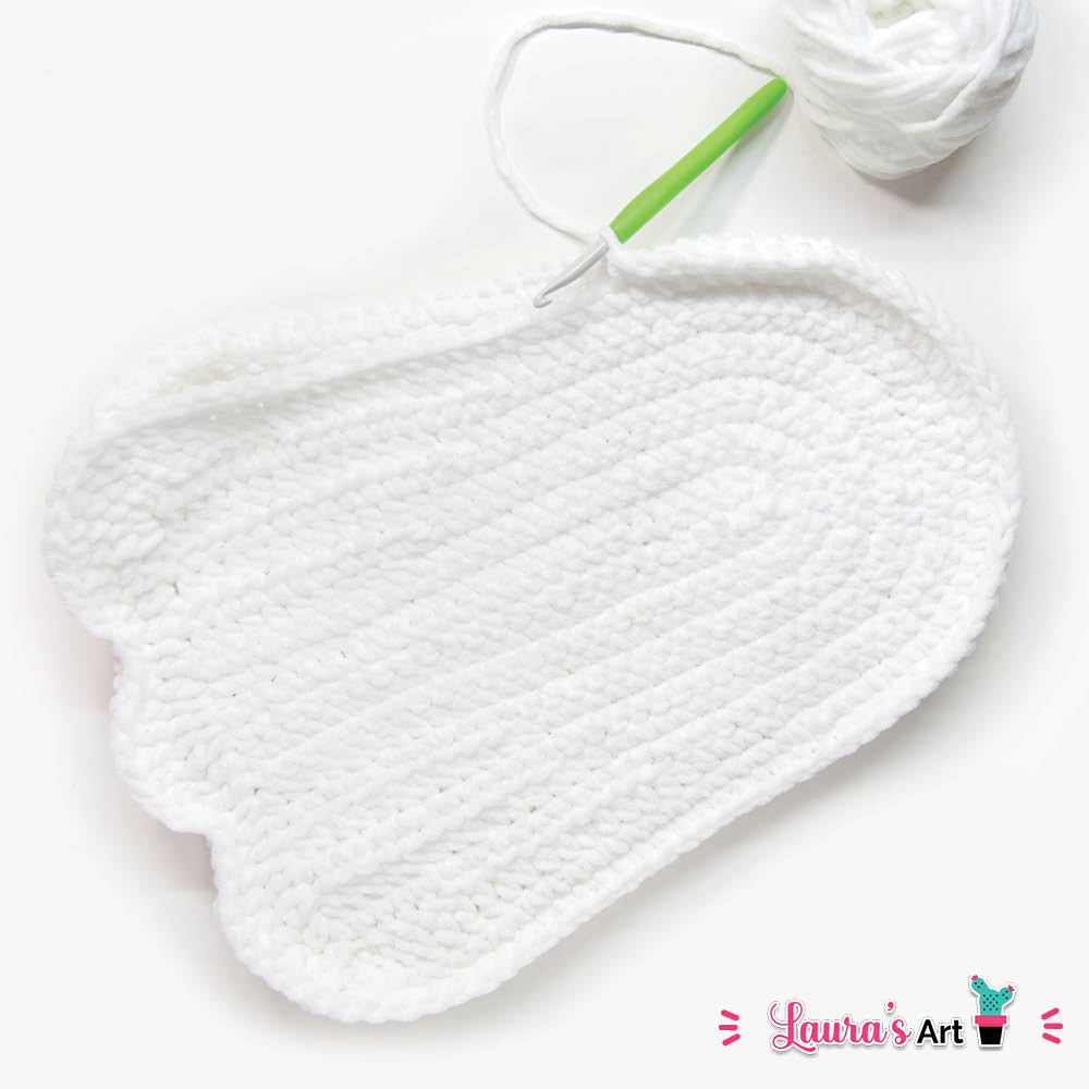 Crochet Ghost with heart-shaped sunglasses