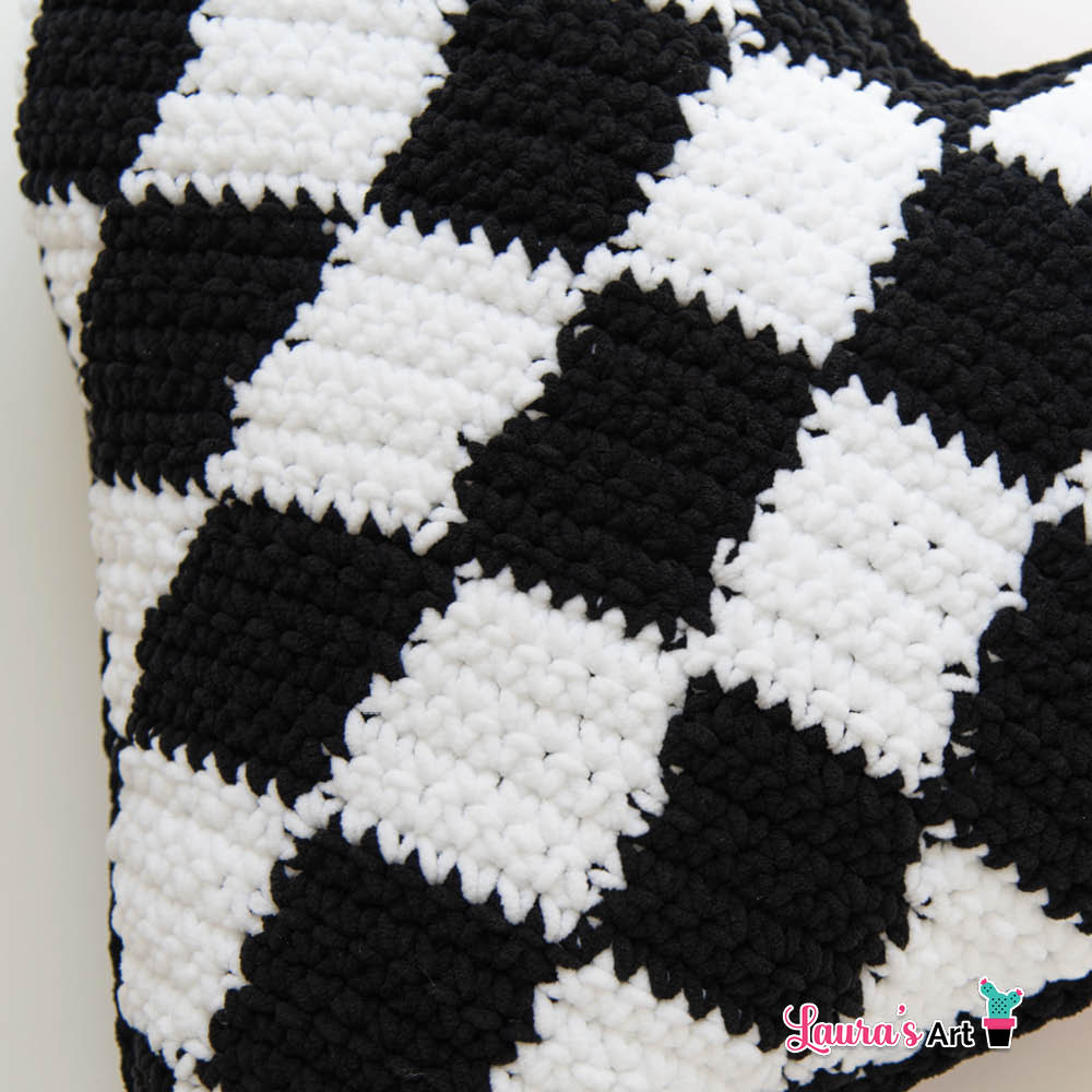 Corazón a Cuadros a Crochet