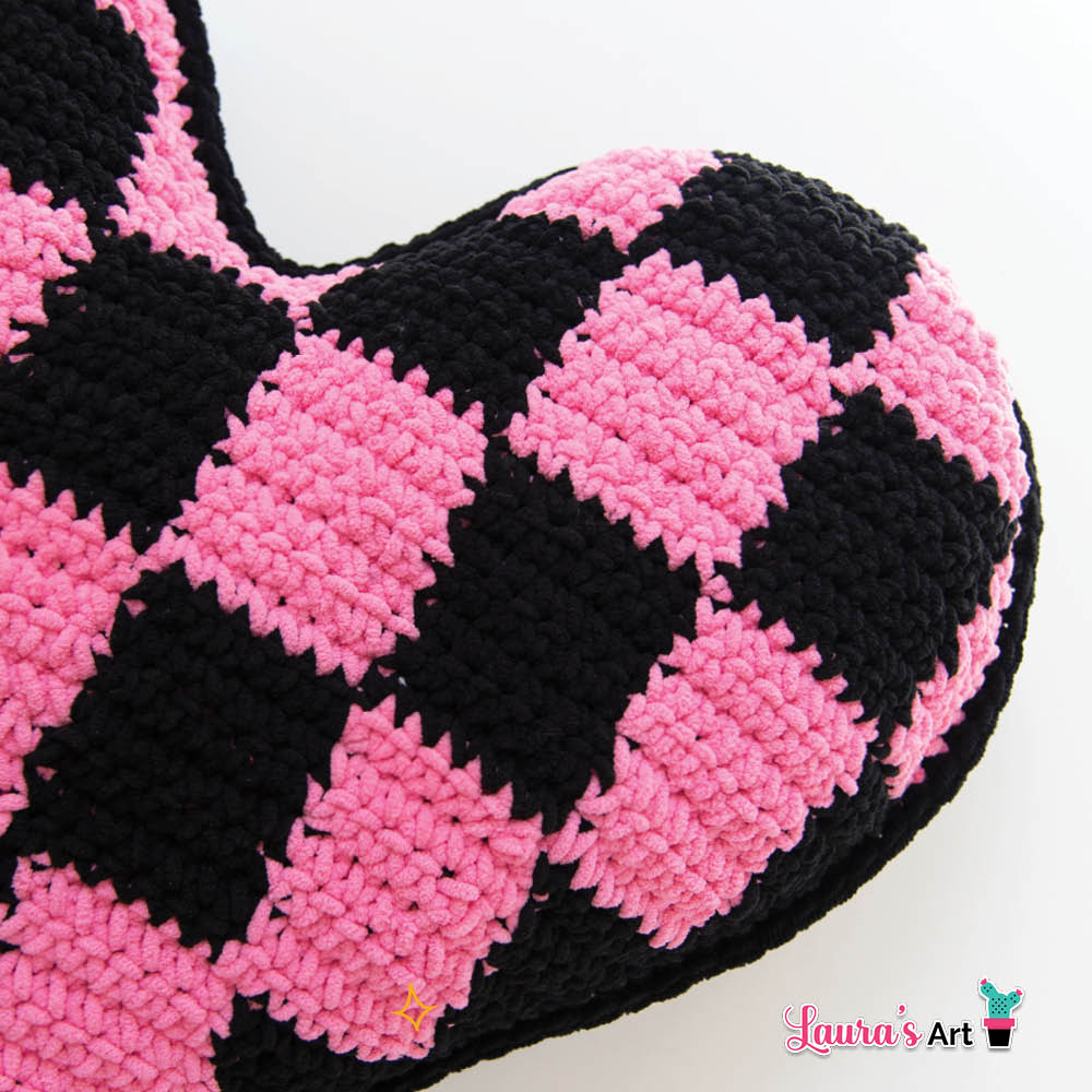 Corazón a Cuadros a Crochet