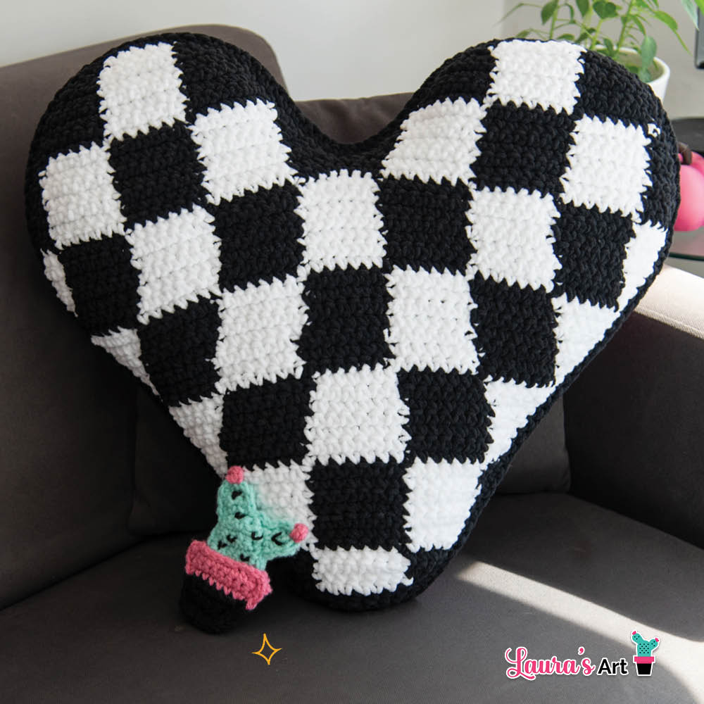 Corazón a Cuadros a Crochet