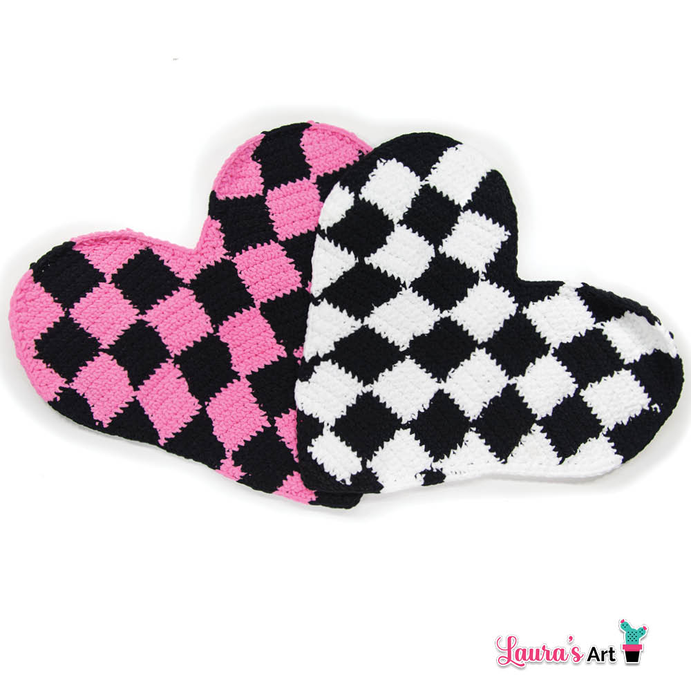 Corazón a Cuadros a Crochet