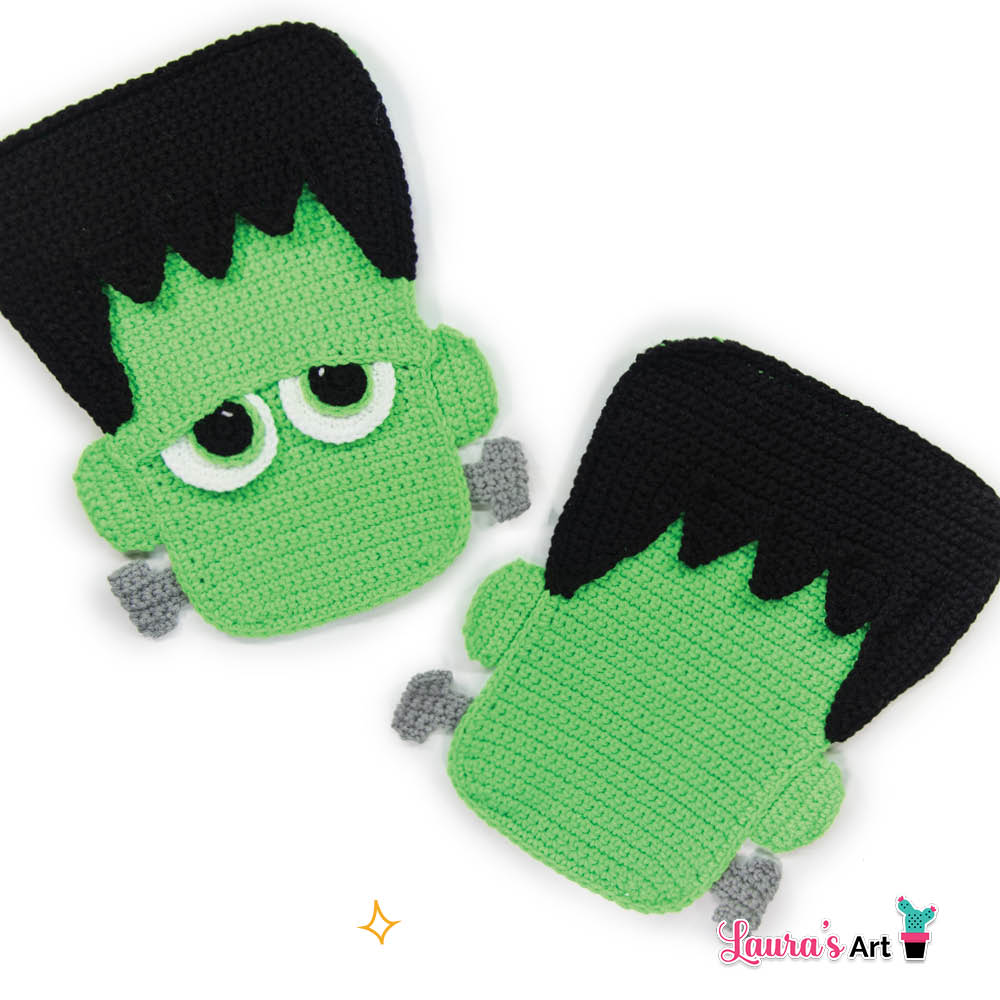 Frankenstein crochet pillow / Almohada de Frankenstein a crochet