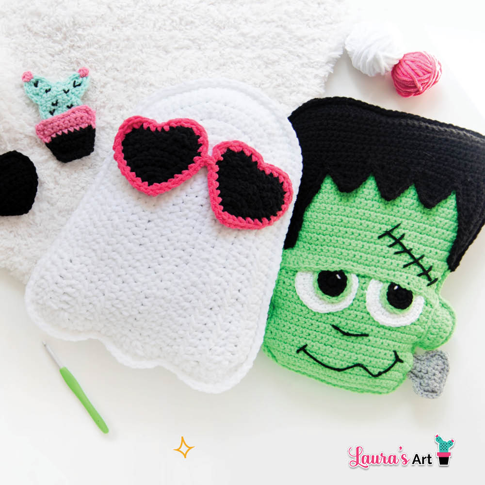 Frankenstein crochet pillow / Almohada de Frankenstein a crochet